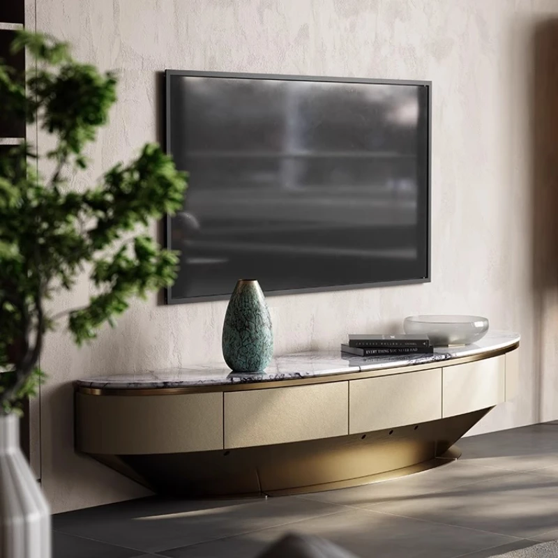 Italian Light Luxury TV Cabinet Modern Simple Organizer Dollhouse Hallway Tv Table Entertainment Living Room Muebles Furniture