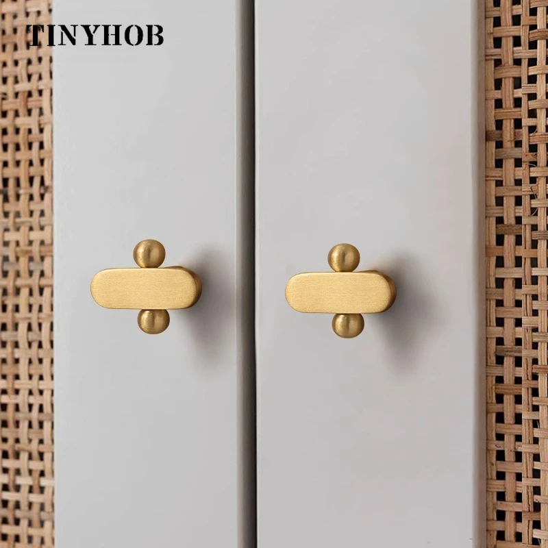 

TInyhob мебель из твердой латуни с одним отверстием, Золотая дверная ручка, ручка ящика шкафа, современная фурнитура для домашнего декора