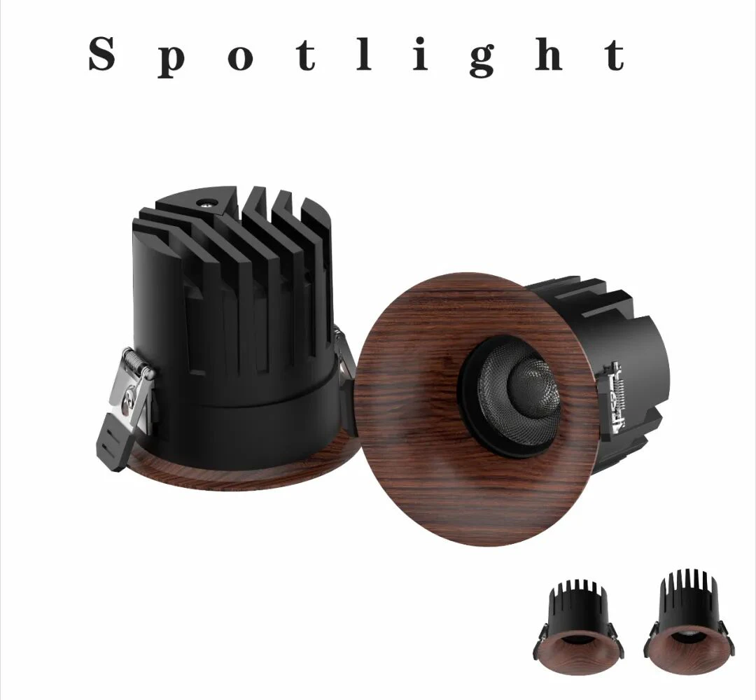 Energy Saving Recessed LED Ceiling Light 7-12W Dimmable Walnut Wood Natural Wood Tone Downlight Spotlight for Apartment Cafe