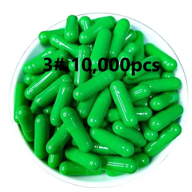 

10000pcs Light Green-Light green colored Standard Size 3# Empty Gelatin Capsule Shell Hollow Separated Capsules
