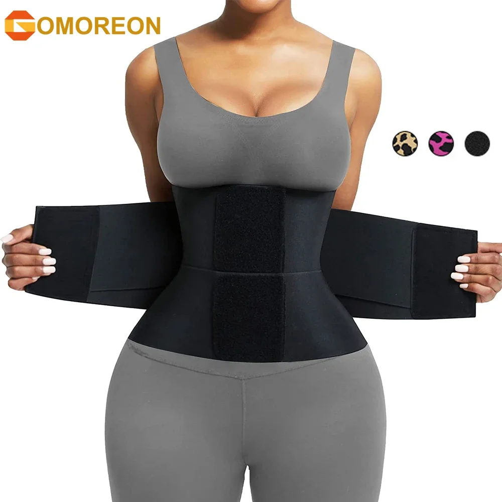 GOMOREON Women Waist Trainer Belt Waist Cincher Trimmer Ab Belt Body Shaper with Triple Wrap