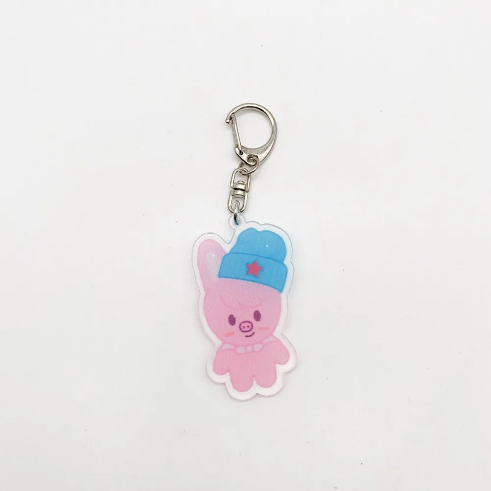 Kpop Group ATE Male Idol Cartoon Acrylic Keychain Hanging Pendant Keyring Backpack Felix Hyunjin Decorative Accessories Ornament