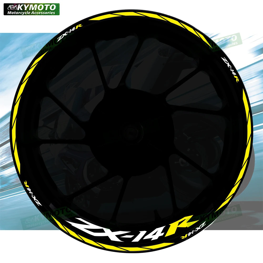 

For ZX-14R ZX14R motorcycle accessories 17 inch front and rear wheel decals fairing hub modified reflective wheel rim stickers