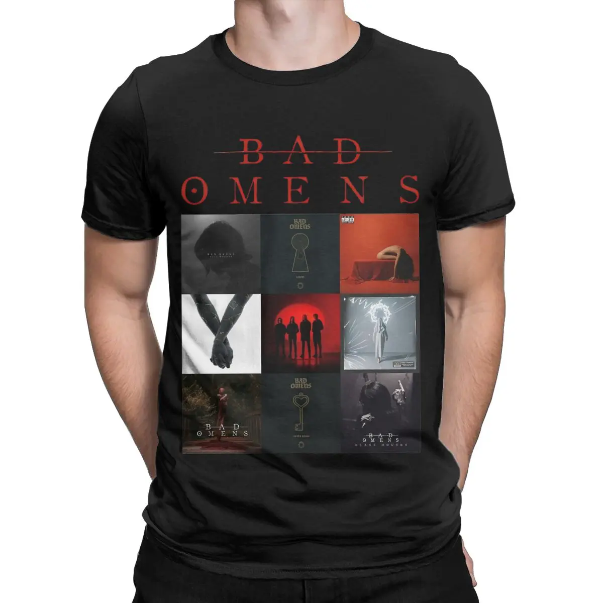 Graphic Printing Men Women's Bad Omens Metalcore Band Logo Graphic T Shirt Outfit Awesome 100% Cotton T Shirt Tee Clothing