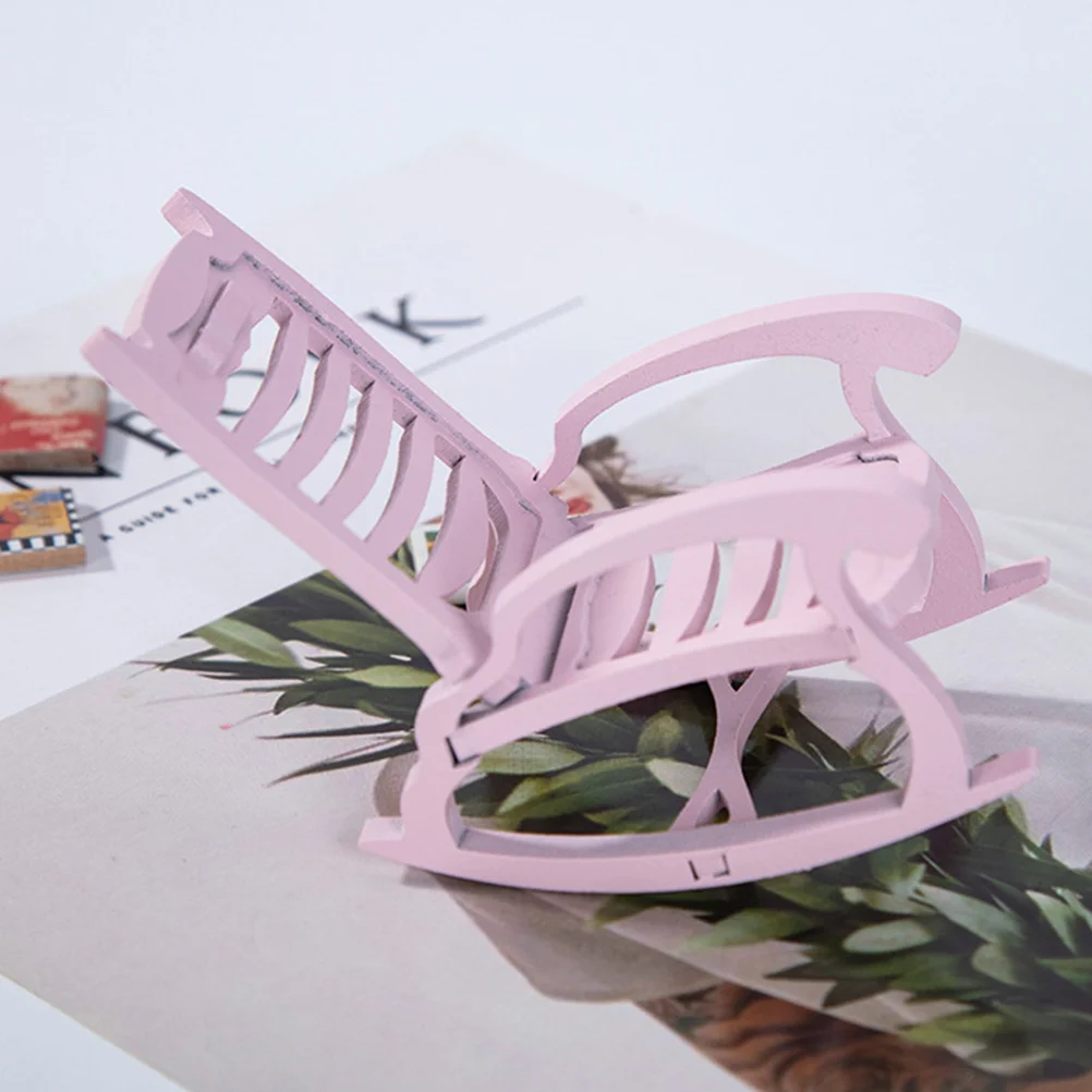 Drewniane miniaturowe krzesło bujane dla dzieci, ozdoba do zabawy w rolnictwo, mikro-krajobraz, akcesorium, dekoracja stołu, rękodzieło DIY, dekoracja domu.