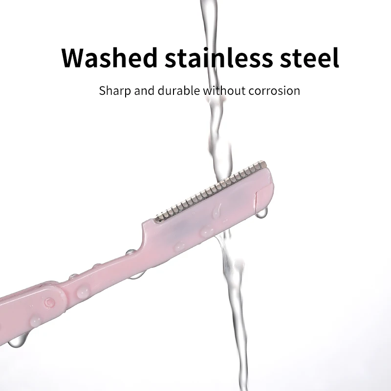 3 pièces/ensemble outils de maquillage rasoir de sourcils lame de rasoir pliable sûr sourcils Shaper couteau de coupe pour les femmes