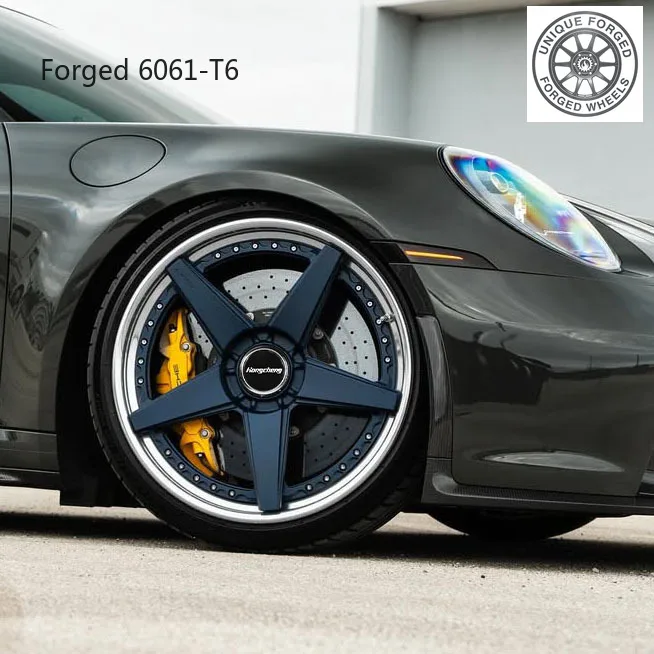 26 Style Custom 16 17 18 19 20 21 22 24 26 Inch 2-piece 5 Spokes 5x120 5X114.3 5X130 Alloy Forged Deep Dish Rims