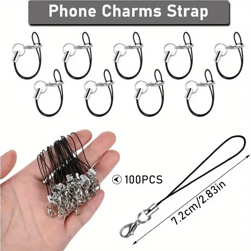 10/25/50Pcs Lobster Clasp Lanyard Strap Cord Mobile Cords Charm Nylon Key Ring Chain For DIY Keyring Jewelry Making Accessories
