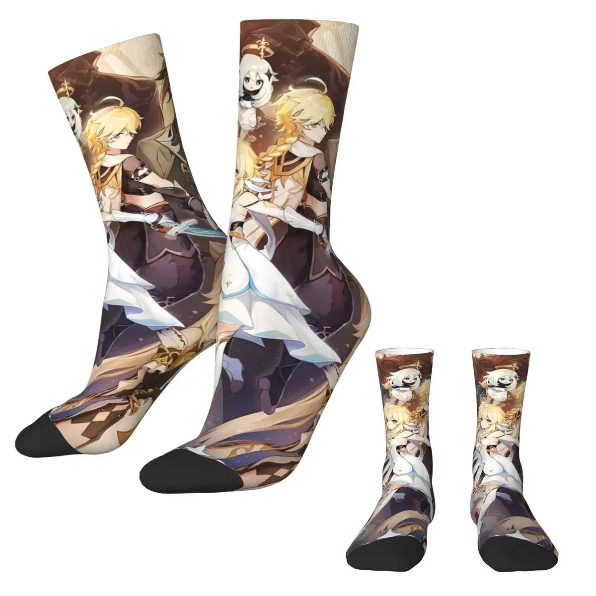 Genshin Impact Socks Anime Print Trendy Stockings Unisex High Quality Climbing Socks Autumn Design Anti Sweat Socks