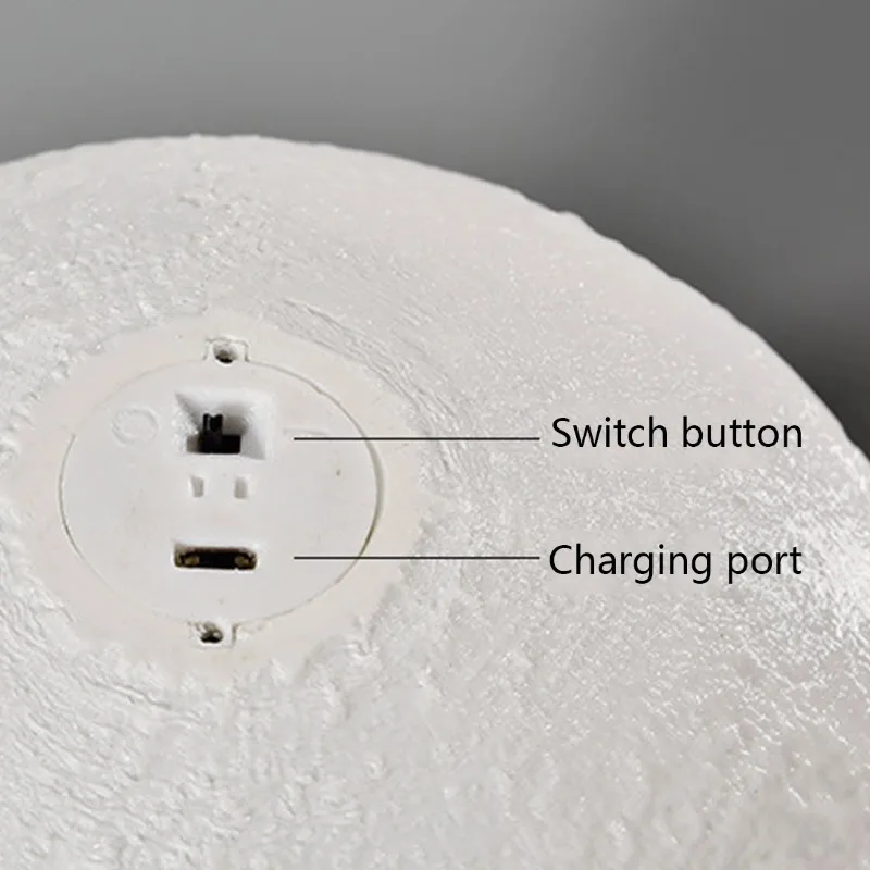 Imagem -05 - Mudança de Cor 3d Interruptor de Luz Toque Recarregável Lâmpada da Lua 3d Impressão Lâmpada Lua Quarto Bookcase Luz da Noite 2