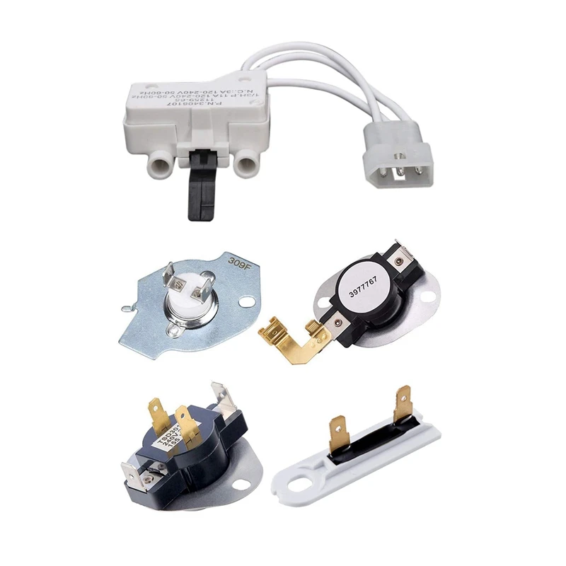 Dryer Door Switch For 3406109 3406107 Whirlpool, Kenmore, Sears, Maytag, Roper, Estate & Dryer Replacement Kit 3387134 High-Limi