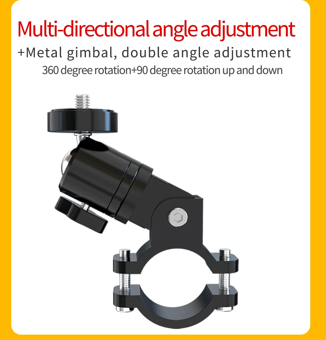 Metall Radfahren Bike Mount Motorrad Lenker Halter 1/4 Schraube für GoPro 10 9 8 für Insta360 ONE X X2 R kamera für DJI Action 2 – Detail 7