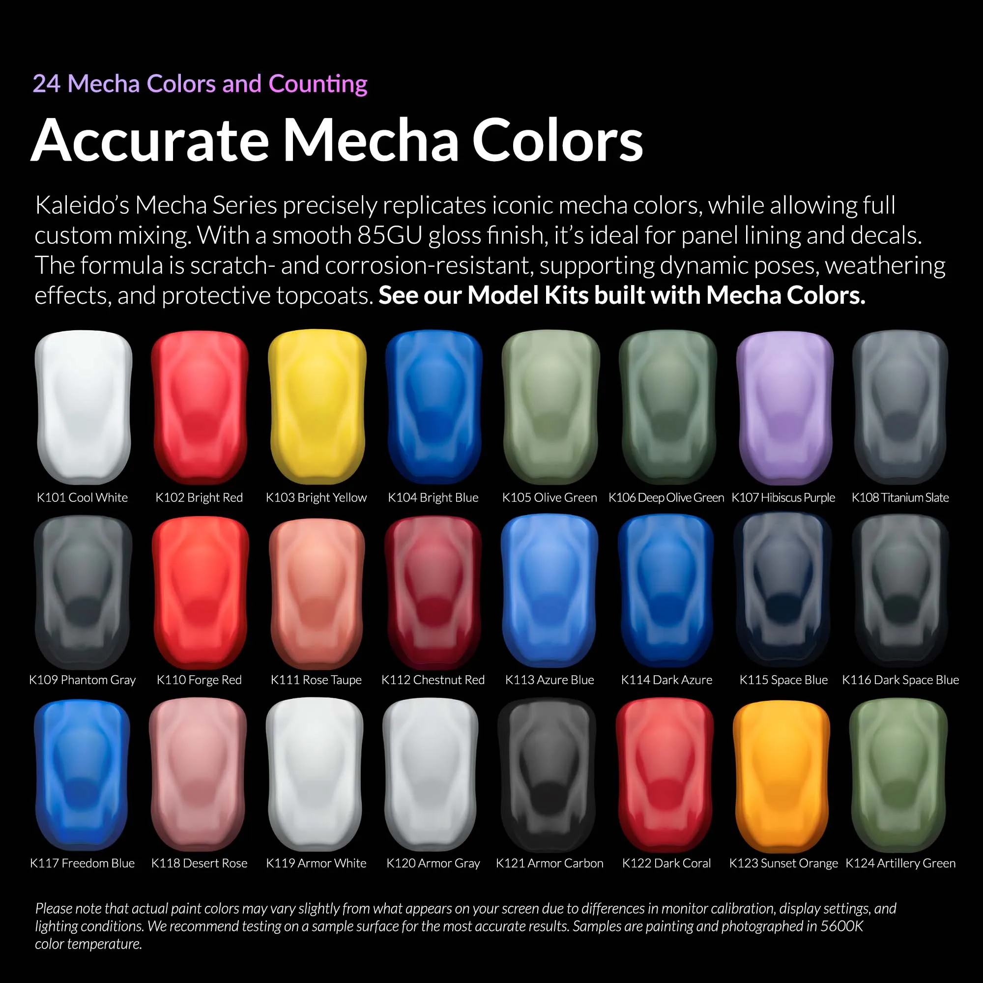 Gaahleri Kaleido Colorworks Mecha for Airbrush Model Building Acrylic Paint