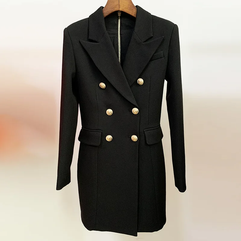 European American Celebrity Double-Breasted Lion Button Back Zipper Slim Fit Suit party dresses for woman robe soiree tops traf