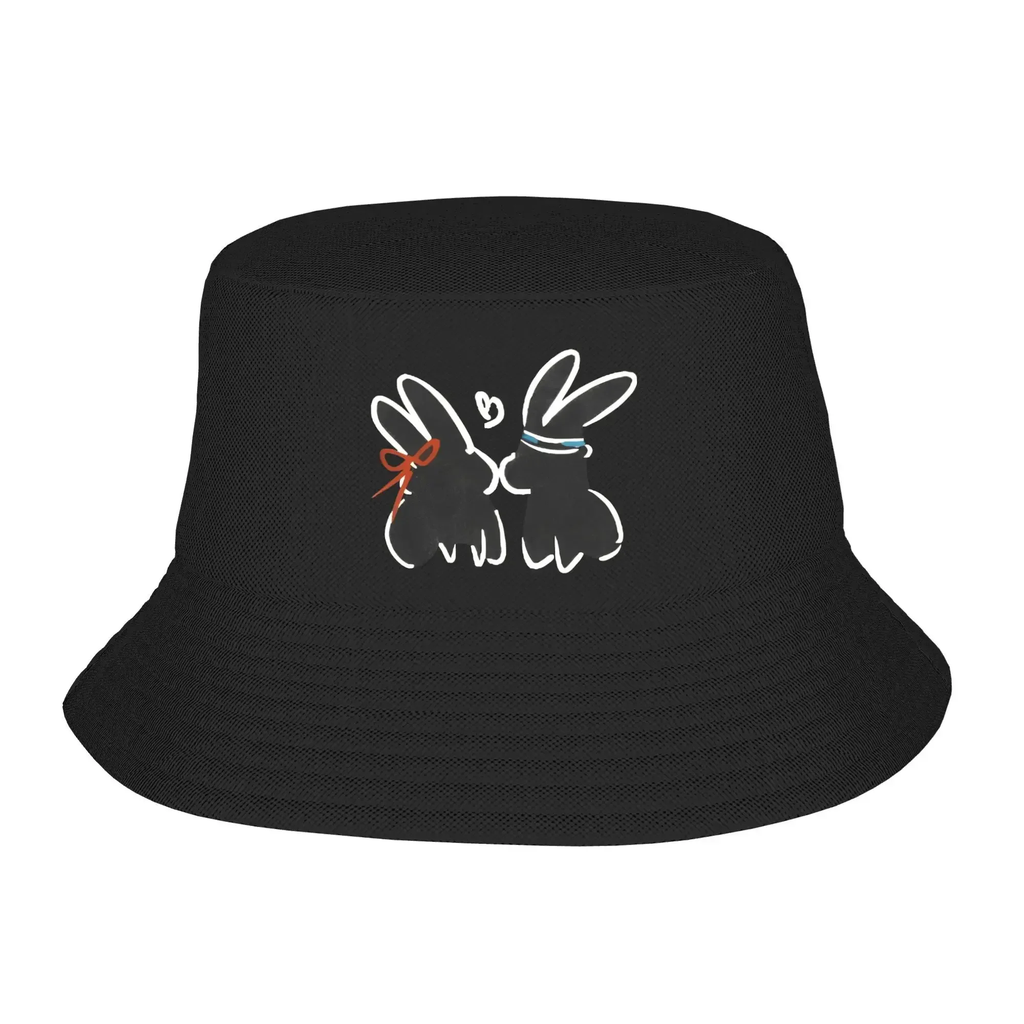 2026 Gorros de pescador y gorras de caza unisex, suaves y plegables, con diseño de dibujos animados de conejo, estilo casual de primavera