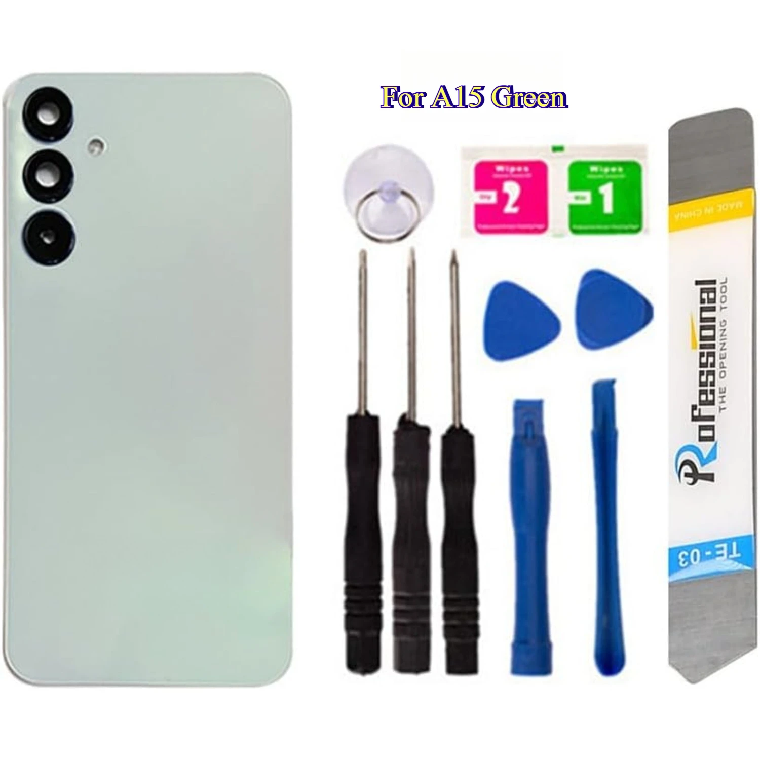 

Комплект A15 5G White Back Kit — стеклянная дверь, объектив камеры, лента и инструменты, модель SM-A156