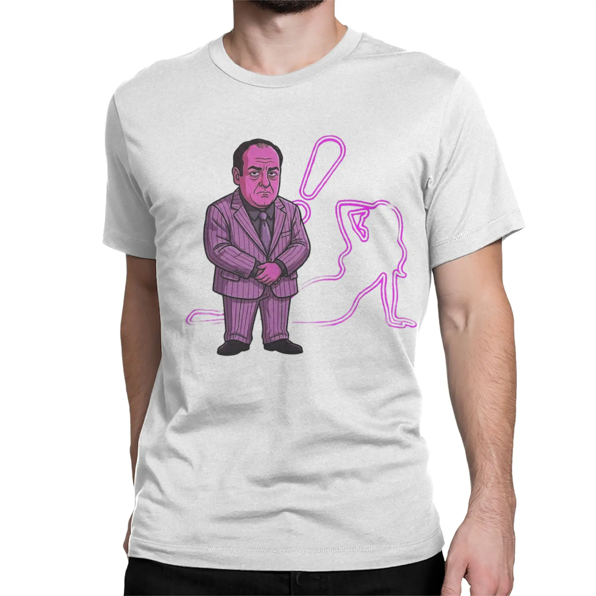 The Sopranos Family Cuties Tony  Night Shift at the Bing T Shirts Pure Cotton T-Shirt Round Collar  Tees Short Sleeve Clothing