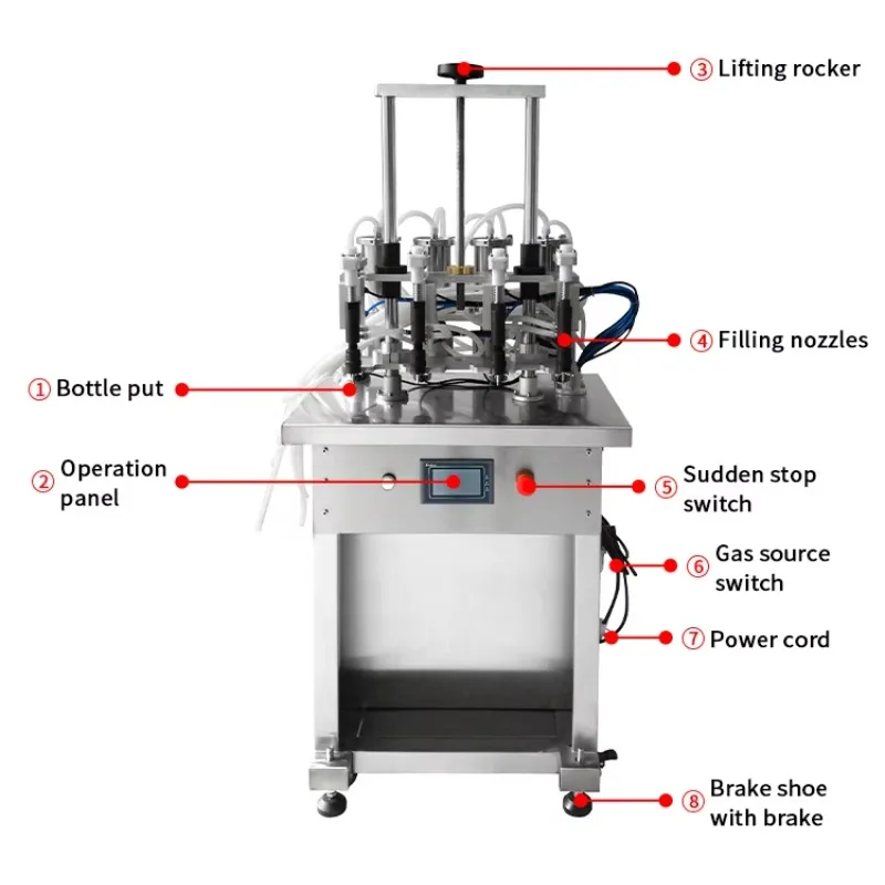 

Liquid Filler Equipment Perfume Filling Machine,Glass Bottle Vacuum 4 Heads Perfume Semi-Automatic Liquid Filler Equipment