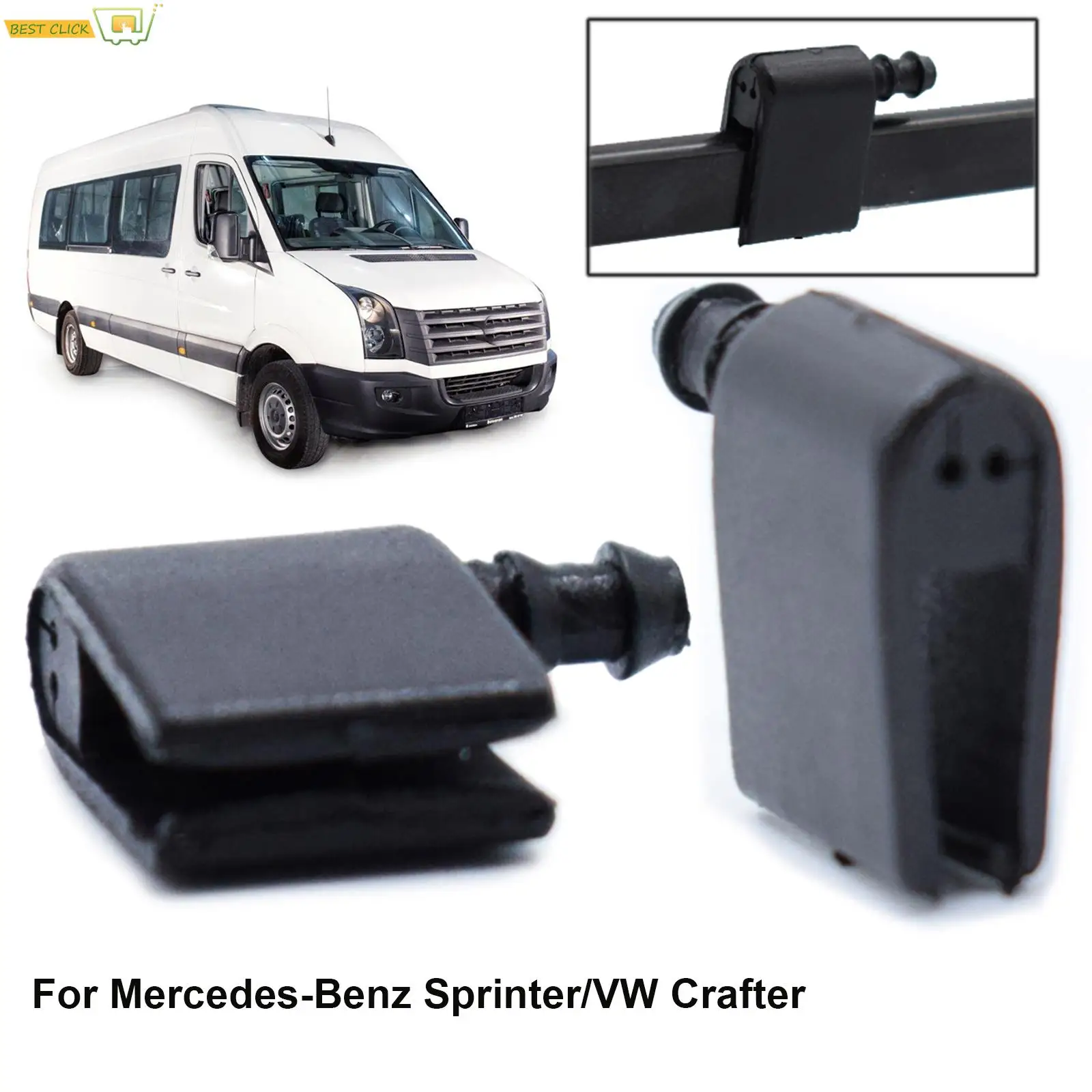 

Car Front Windscreen Wiper Washer Nozzle Jet Hood Liquid Part For Mercedes Benz Freightliner Sprinter 3500 Dodge Sprinter 2500