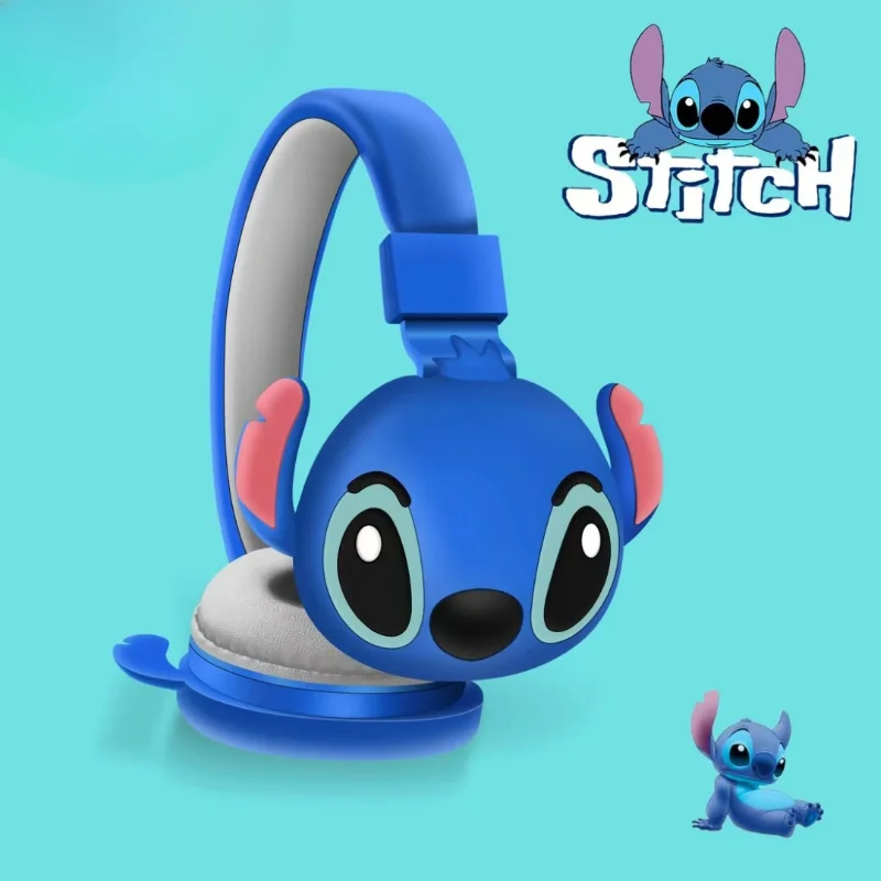 

Disney Cartoon Stitch Bluetooth Headset Anime Figure Stitch Stereo Headsets Multifunction Foldable Earphone Kids Birthday Gifts