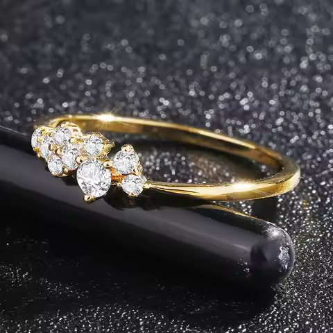 ZHOUYANG Dainty Ring For Women Lady Mini Cubic Zirconia Finger Ring Light Gold Color / Silver Color Fashion Jewelry KCR088
