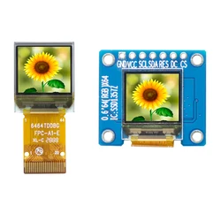 0.6 inch Color OLED Display 64x64 Resolution SSD1357 Driver High-Bright Color Display 20Pin/7Pin