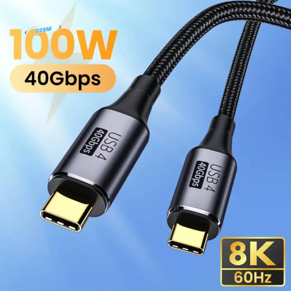 

8K@60Hz Thunderbolt 3 Fast Charging Cable 40Gbps USB4.0 USB C To Type C Data Cord Straight Head/Elbow Super Fast Charging