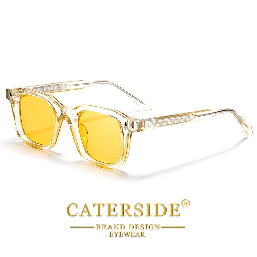 CATERSIDE Herren-Sonnenbrille mit personalisiertem Design, quadratischer Rahmen, Damen-Sonnenbrille, Retro, trendige Sonnenbrille, für Reisen, Business, Party, Geschenk, Brille, UV400 – Detail 4