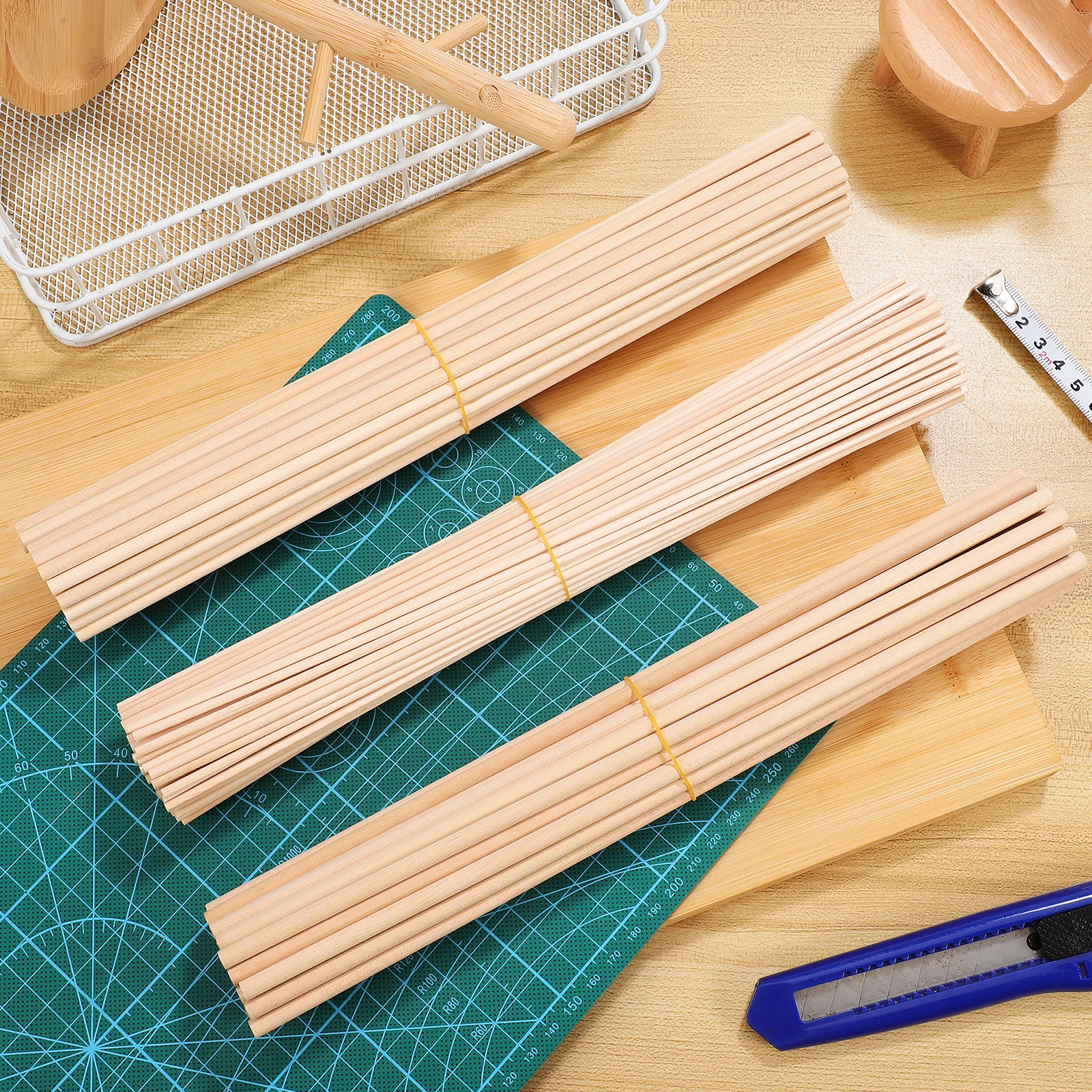 

Round Wood Dowels Sticks For Crafting Unfinished Twigs Decor Strips Various Sizes Strong Material Ideal Home School Use