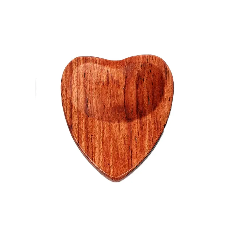 1 Piece Heart Shape Wooden Paddle For Guitar / Ukulele, Sculpted Heart Buffalo Bone Pick