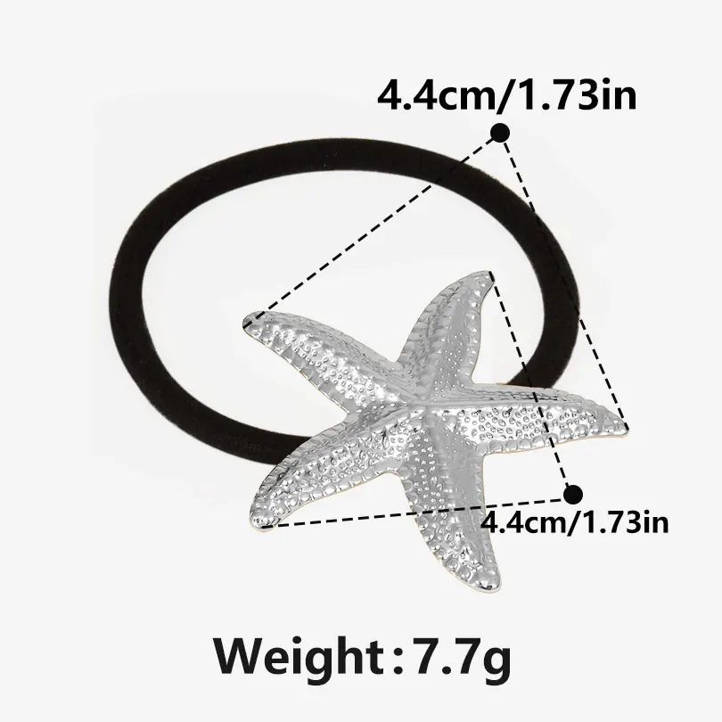 Модные черные резинки и завязки для волос в виде морской звезды из нержавеющей стали, веревочные аксессуары для головы морского животного для женщин, Gril Beach Sunmmer