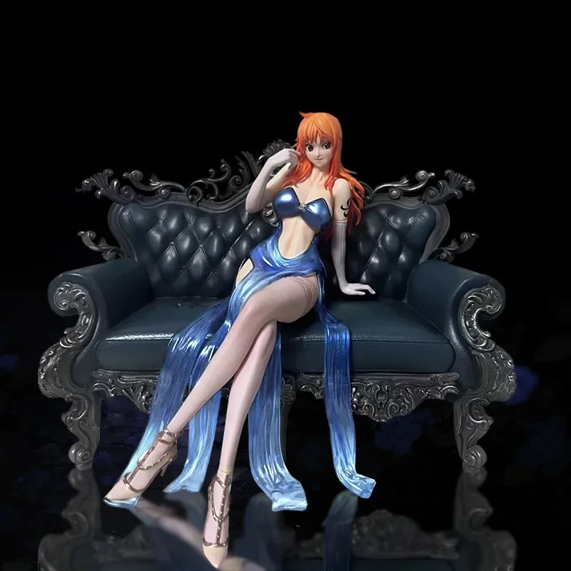 

One Piece series high-quality figure Nami suit thug series fourth sofa Nami GK figure statue For children's Gifts