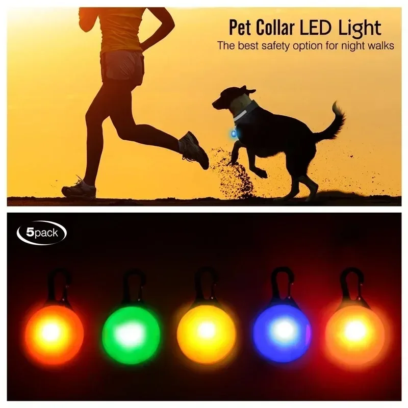 Popular Waterproof Luminous Pet Collar, Adjustable LED Flashing Glow Anti-Lost Collar with Pendant, Safe Night Accessory for Sma