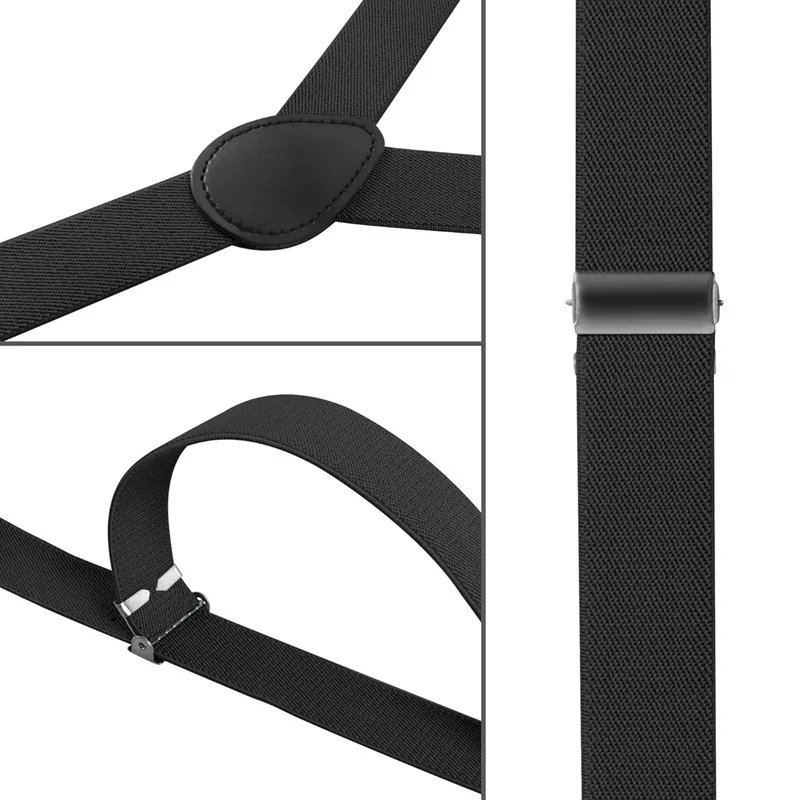 2025 Trendy Triple-Clip Suspenders for Men & Women - Anti-Slip Adjustable Straps, Breathable Elastic Design, Vintage Photo Prop