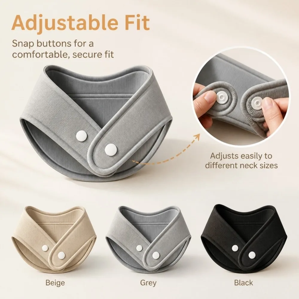 With Pocket Neck Warmer Adjustable Snap Soft Fabric Cervical Support Cold Proof Breathable Neck Guard Air Condition