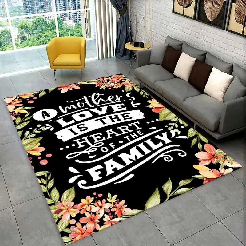 Gift Thanks To My Mom Mother Letter Present Large Area Rug Non-slip Carpet for Bedroom Living Room Sofa Home Decor Floor Mat - view 6