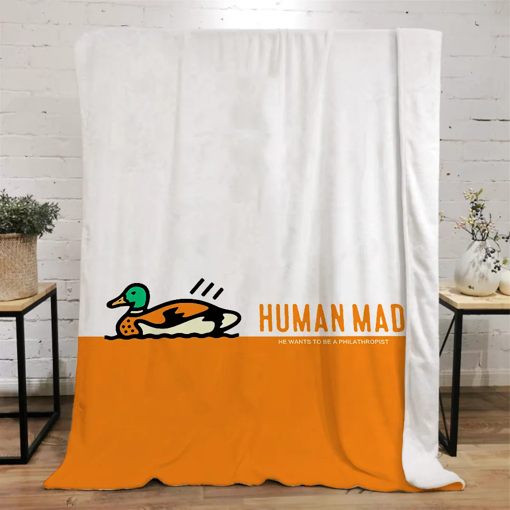 Human Made Funny Blanket King Size Thick Blankets for Winter Knitted Plaid Home and Decoration Beach Towel Microfiber Bedding