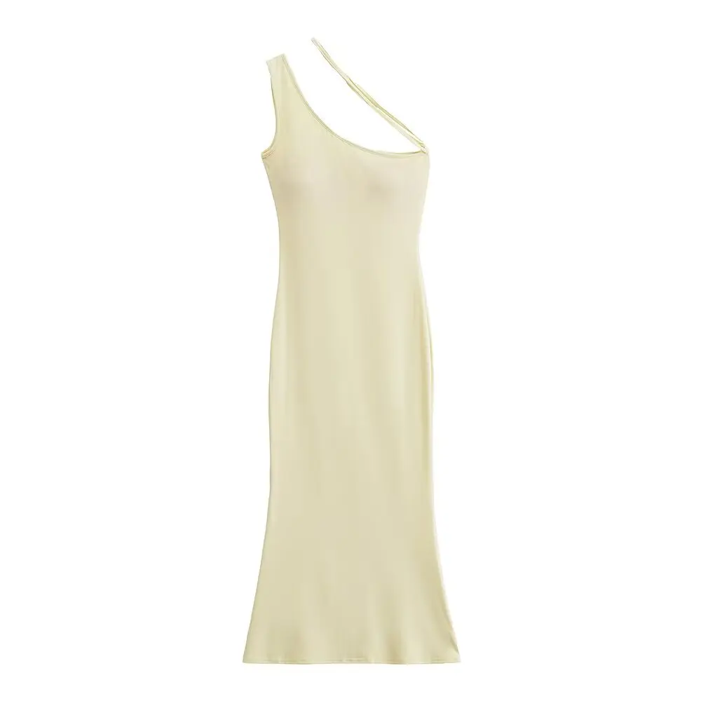 

Sexy Fi Tail Dr Women's Summer Slimming Long Skirt Strap Chest Pad Single oulder Hanging Rope Waist Cinching Gown