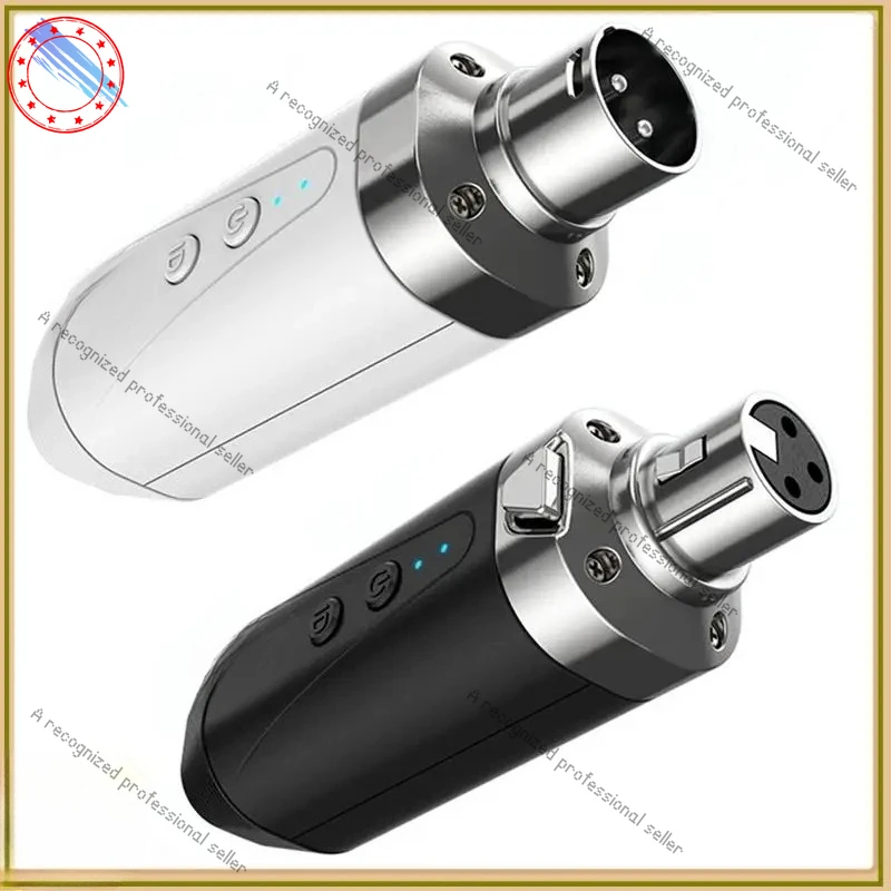 

1 5.8GHZ Wireless Microphone System Black & White 35M Effective Range XLR Connection Rechargeable Transmitter Receiver