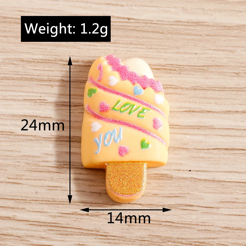 Tusember 10 Stück Harz-Lebensmittel-Anhänger, Dessert-Eiscreme-Kuchen-Donuts, flache Rückseite, Anhänger für Armbänder, Halsketten, Ohrringe, Schmuckherstellung – Detail 10