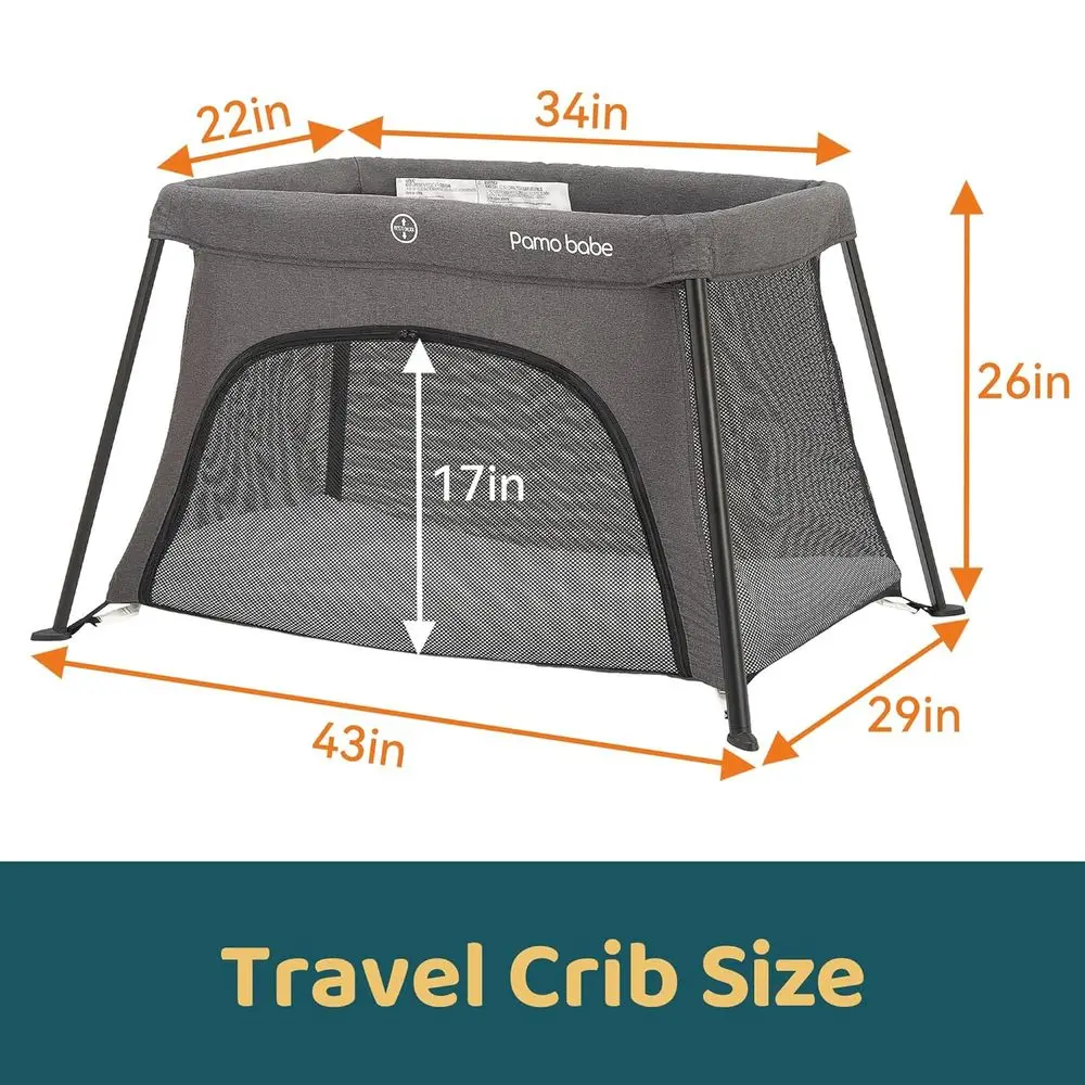 روضة أطفال محمولة مع مرتبة، ساحة لعب قابلة للطي، أرجل قابلة للإزالة #2