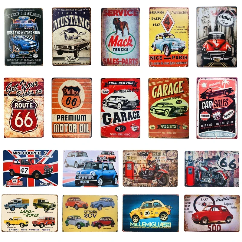 

Car Motor Oil Gasoline Metal Tin Sign Vintage Decorative Plaques Indoor Man Cave Garage Bar Wall Plate Craft Painting Wall Decor