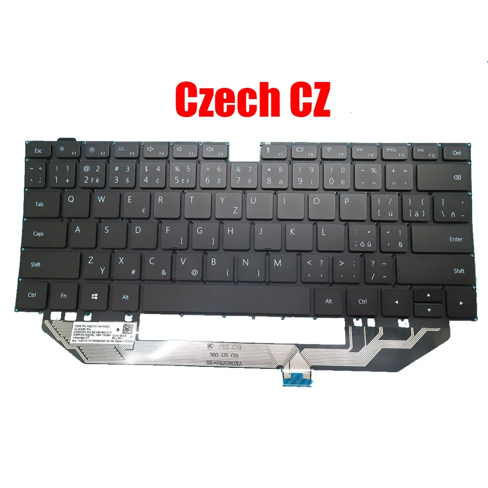 

Клавиатура GR\TR\FR\UK\RU\US\CZ\TW для HUAWEI MateBook X Pro MACHC-WAH9LP MACHC-WAE9LP, черная с подсветкой