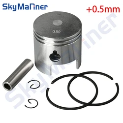 350-00004-0 Boat Piston and Rings Kit (0.5Mm O/s) Replaces For Tohatsu Outboard Engine 18HP MB18 M18 350-00004 60.5MM