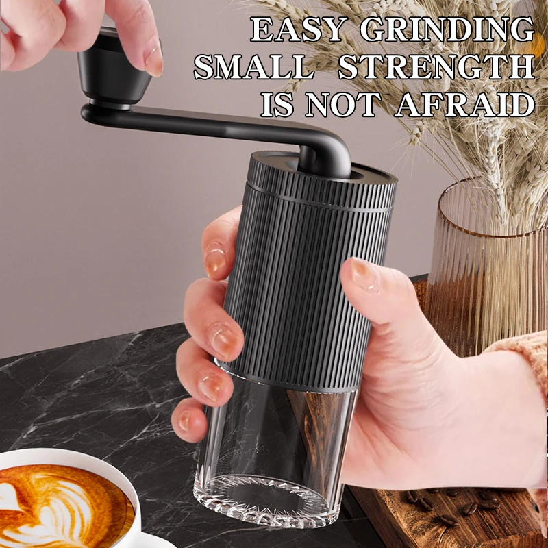 Hand cranked coffee grinder, portable grinder, office outdoor adjustable thickness multifunctional bean grinder