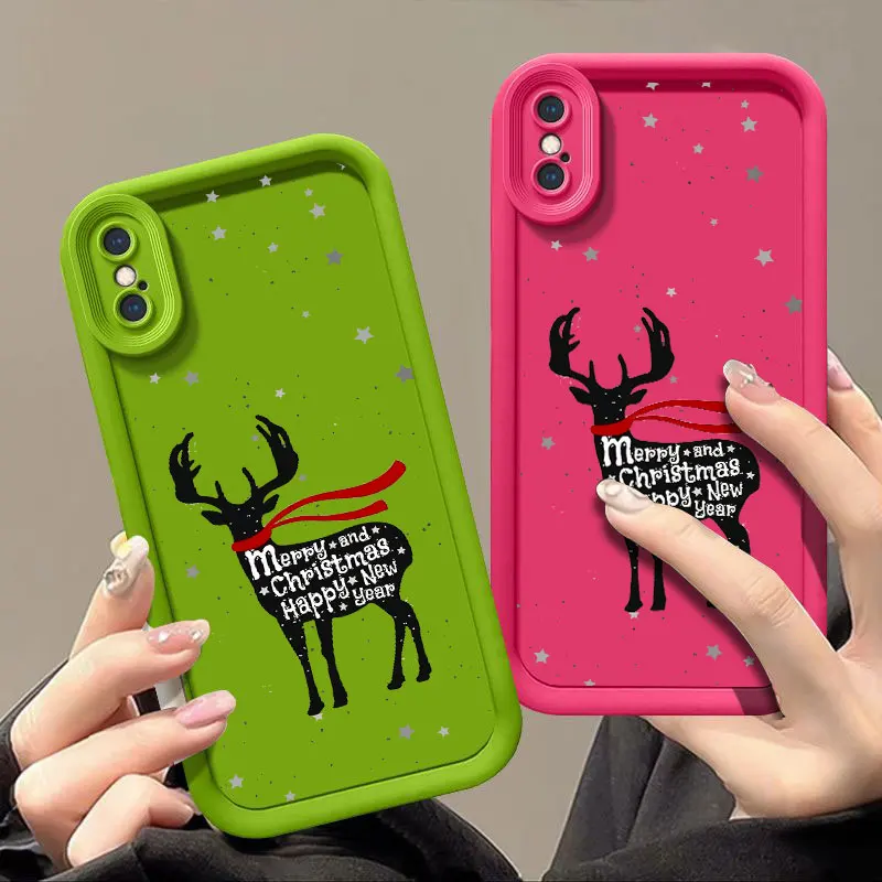 Christmas Fasion Phone Case for iPhone 6 6S 7 8 PLUS SE 2020 2022 X XR XS MAX Shockproof Silicone Soft Cover Coque