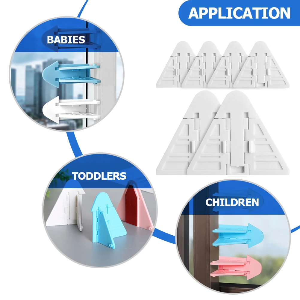 어린이 안전 잠금 장치 문짝, 아기 방지 창문 잠금 장치, 내부 문 게이트용 슬라이딩, 6 개