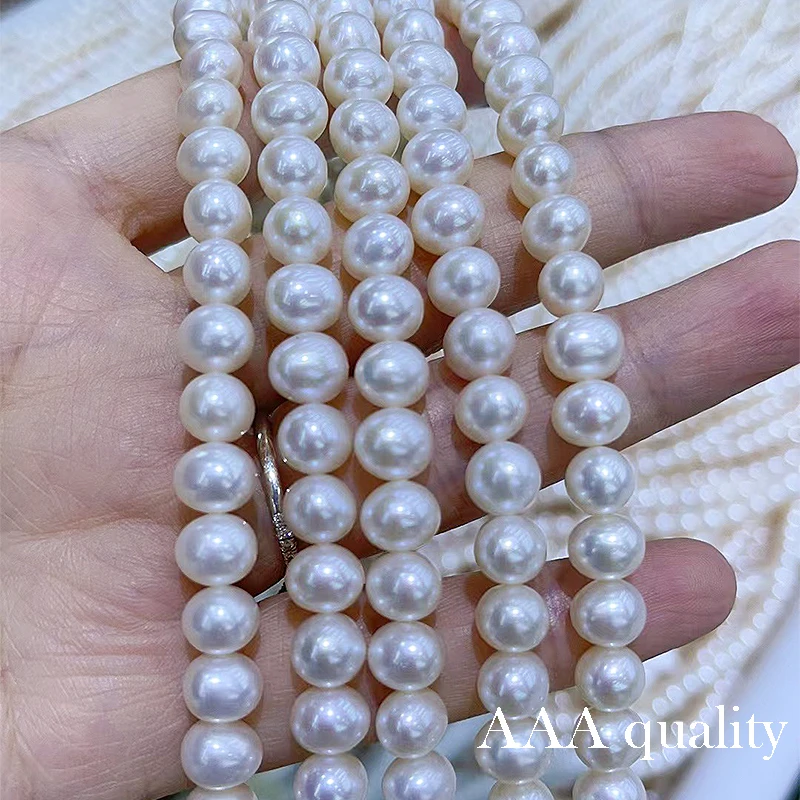 

3A Natural Freshwater Round Pearl Chain Length 39-40cm Factory Wholesale Price Classics Pearl Choker for Lady