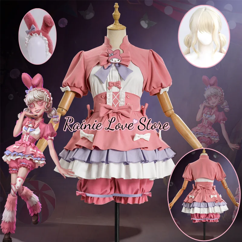 Oyun kimliği V amigo Cosplay kostüm peruk çarpıcı benim Melod Cosplay zambak Lily ere kıyafet cadılar bayramı karnaval üniforma rol