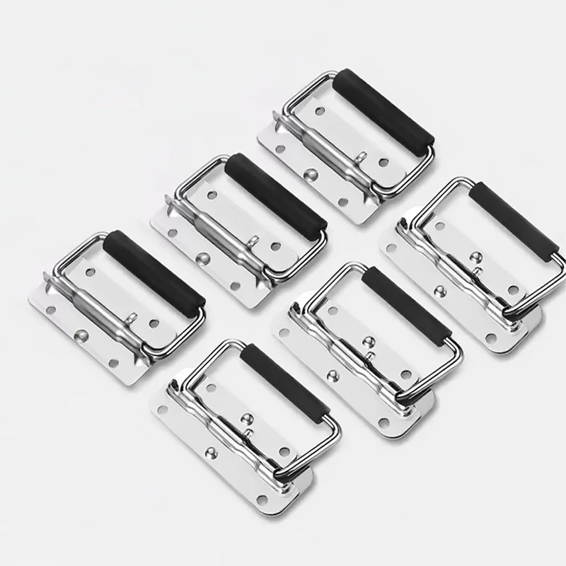 304 Stainless Steel Folding Handle Toolbox Movable Handle Wooden Box Ring Handle Industrial Equipment Box Spring Handle